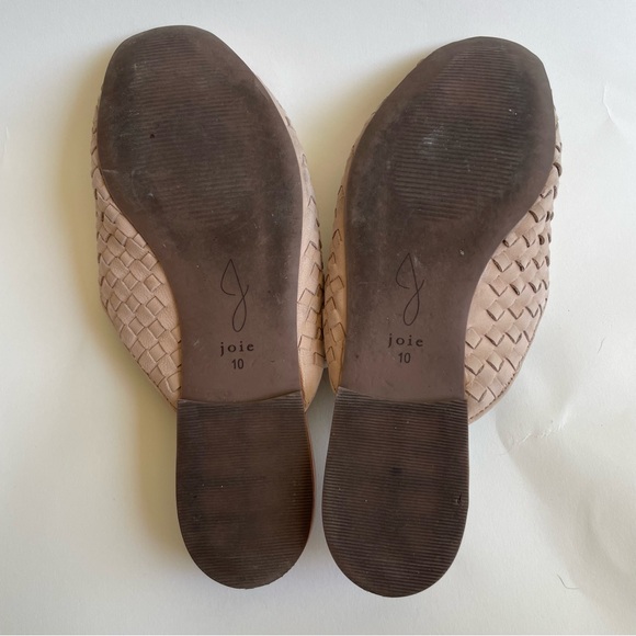 Joie woven leather mules slides flats sz 10 women’s shoes tan cream women’s - Picture 6 of 9